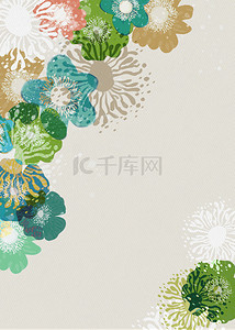 水彩花瓣装饰抽象复古花朵背景