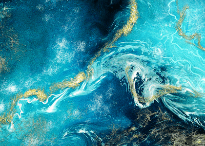 蓝色金沙背景背景图片_抽象流动蓝色海洋纹理金沙背景