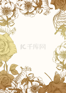 时尚金属质感花卉图形边框背景