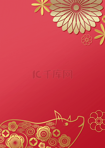 红色金色传统花纹背景