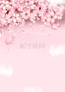 白色粉色浪漫背景图片_粉色浪漫樱花云层背景