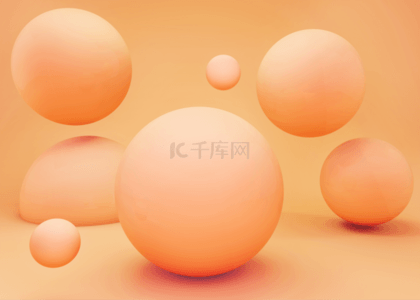 背景立体球背景图片_橙色3d立体球背景