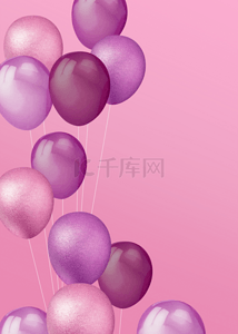 紫色渐变创意气球背景