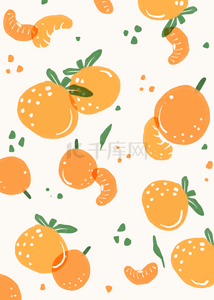 橙色橘子水果水彩背景