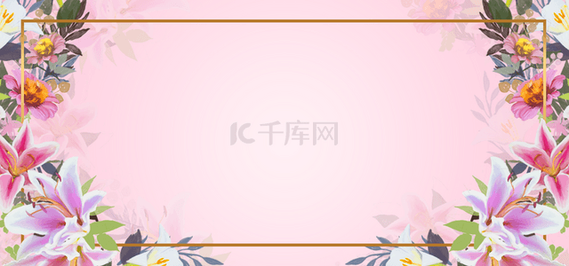 汉风背景图片_花朵组成的方形花卉背景
