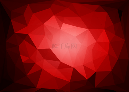 红色叶子装饰边条背景图片_低边三角形红渐变背景
