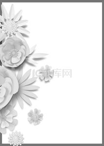 白色精致花卉线框背景