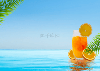 浪漫自然橙汁背景