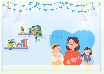 可爱卡通老师背景图片_韩国教师节简洁卡通背景