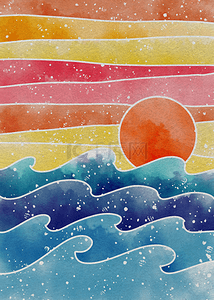 海面日出印象大海阳光壁纸背景