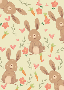 兔子可爱图案背景
