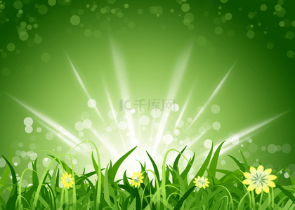 背景立春背景图片_复活节草地绿色光芒