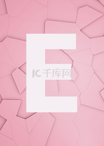 飘浮的字母背景图片_3d立体粉色e字母背景