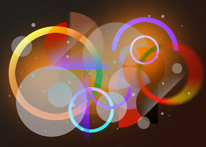 彩色圆圈科技几何光效背景
