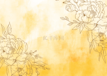 水彩花黄色柔和的装饰背景图案