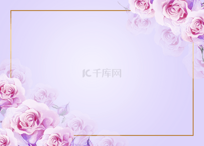 汉风店标logo背景图片_粉色玫瑰花水彩花卉背景