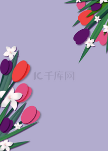 鲜花壁纸背景图片_紫色纸鲜花壁纸