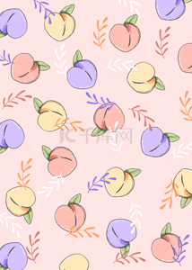 水果水蜜桃背景图片_粉色可爱水果水蜜桃少女背景