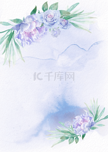 紫色浪漫水墨画鲜花壁纸