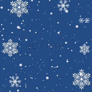 蓝色冬季雪花背景