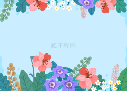 植物叶子背景背景图片_春天野外鲜花花卉