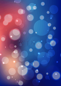 气泡光背景图片_红蓝交替白色气泡光效背景