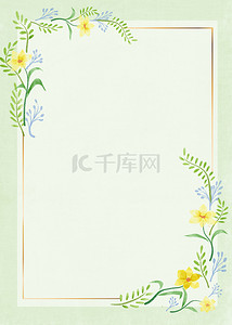 手机手机边框背景图片_春季花卉绿色边框背景