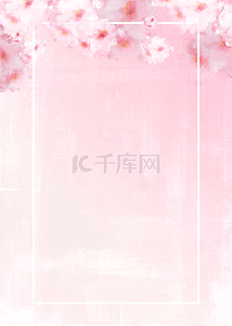 下落粉色花瓣油画花卉边框壁纸背景