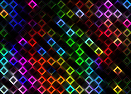 彩色七巧板背景图片_堆叠彩色方块霓虹光效几何平铺背景