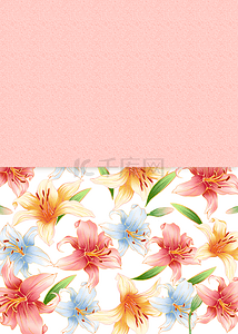 粉色活泼彩色花卉卡片背景