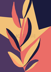 抽象几何花朵背景图片_抽象几何植物创意背景