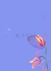 简单蓝色花卉背景