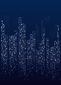 科技城市背景图片_蓝色光感颗粒城市背景