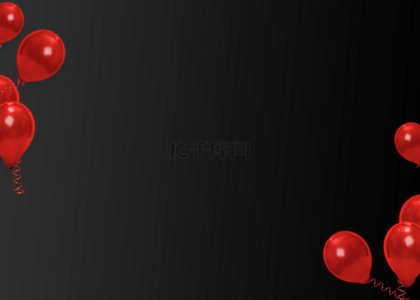 红色创意几何背景背景图片_蓝色简单几何创意气球背景