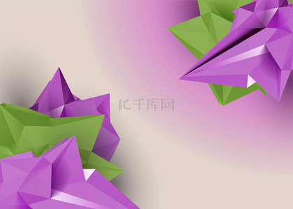 紫色绿色三角形几何图形