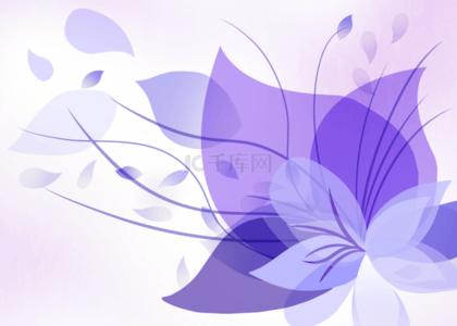 紫色抽象花卉背景图片_紫色浪漫几何抽象花卉背景