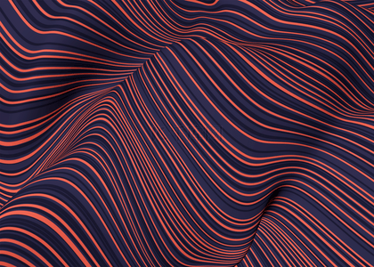 立体抽象背景图片_墨橙色3d立体抽象波浪线条背景