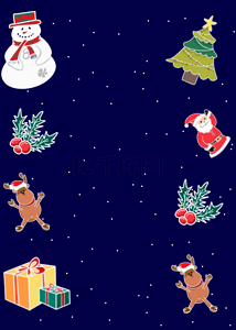 简单冬季背景图片_蓝色简单卡通圣诞节 背景