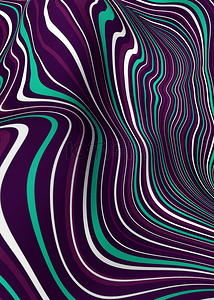 紫绿色3d立体抽象波浪线条背景