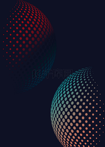 波图背景图片_抽象半色调波点组成的球体