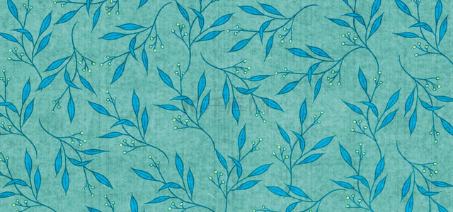 壁纸背景图片_蓝色叶子半透明水彩纹理壁纸