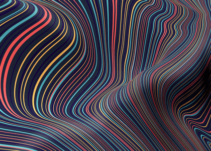 3d立体抽象波浪线条彩色背景