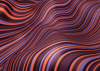 3d立体抽象橙紫色波浪线条背景