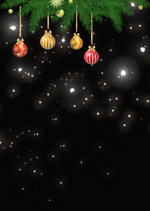 光效简单背景图片_黑色光效简单几何创意圣诞节背景