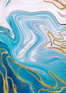 蓝色抽象金沙大理石流动背景