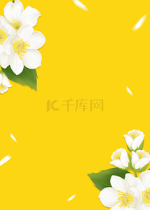 黄色创意花卉花瓣背景