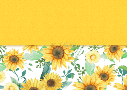 黄色灿烂花卉卡片背景