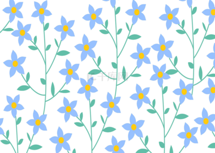 蓝色简单质感花卉背景