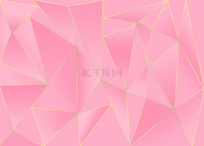 可爱几何背景背景图片_抽象几何线条粉色渐变玫瑰金几何背景