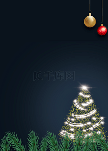 蓝色简单几何背景图片_蓝色圣诞树简单几何背景